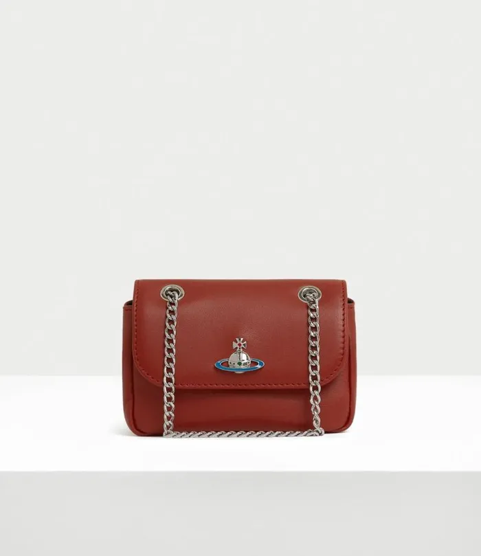 Wallets And Purses Women Vivienne Westwood Nappa Small Purse With Chain In RedSilver Wallets And Purses Women Vivienne Westwood Nappa Small Purse With Chain In RedSilver