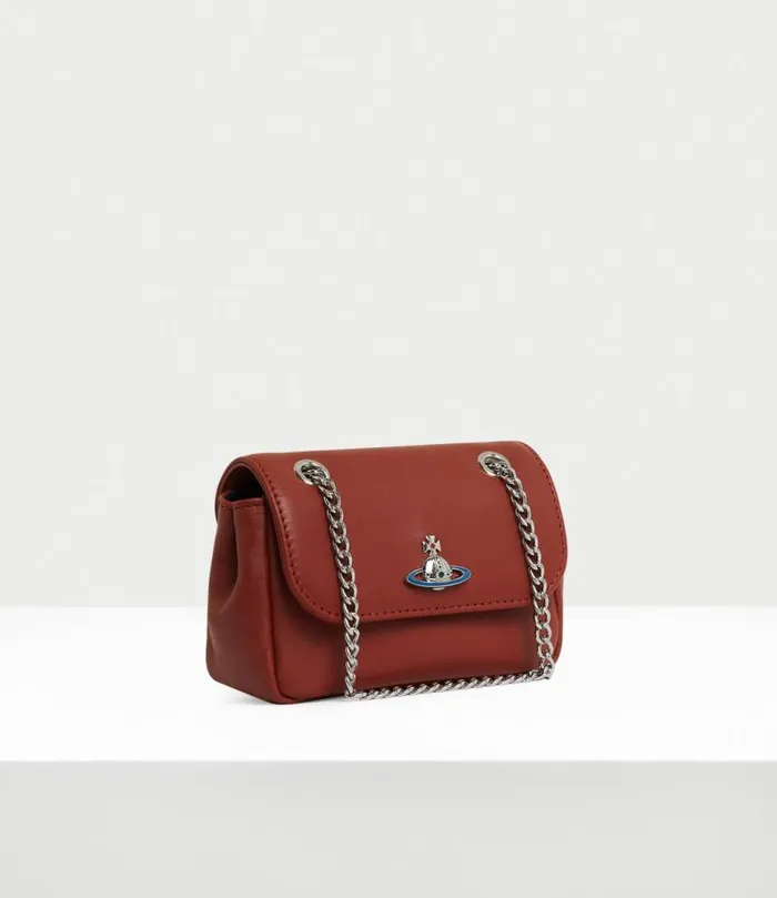 Wallets And Purses Women Vivienne Westwood Nappa Small Purse With Chain In RedSilver