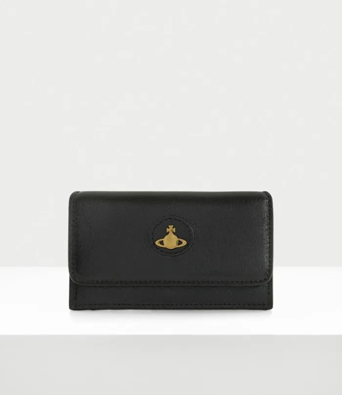 Wallets And Purses Women Vivienne Westwood Polished Leather Long Card Holder In Black Wallets And Purses Women Vivienne Westwood Polished Leather Long Card Holder In Black