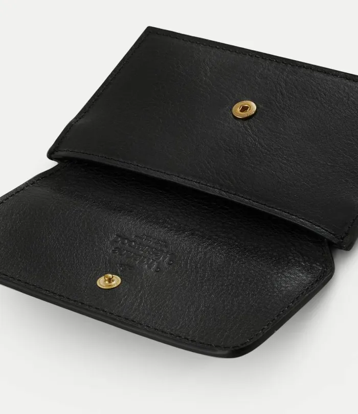 Wallets And Purses Women Vivienne Westwood Polished Leather Long Card Holder In Black