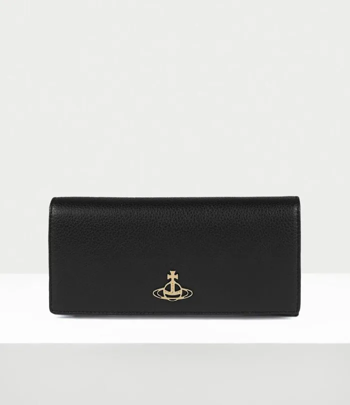 Wallets And Purses Women Vivienne Westwood ReVegan Long Card Holder In Black