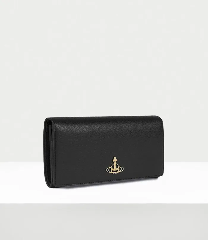 Wallets And Purses Women Vivienne Westwood ReVegan Long Card Holder In Black