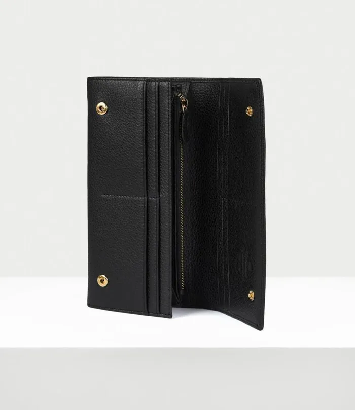 Wallets And Purses Women Vivienne Westwood ReVegan Long Card Holder In Black