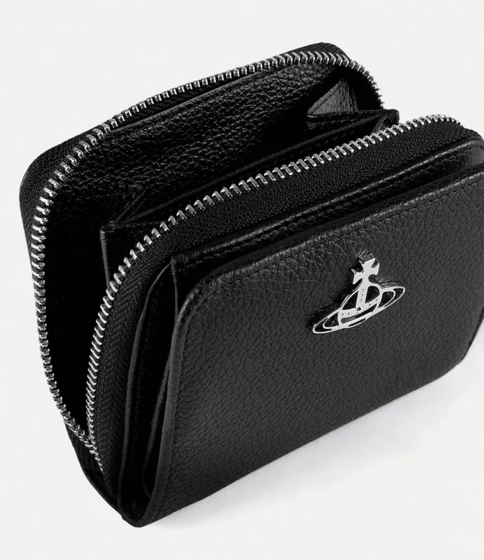 Wallets And Purses Women Vivienne Westwood ReVegan Medium Zip Wallet In Black