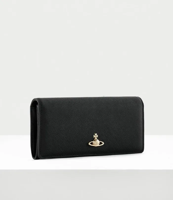 Wallets And Purses Women Vivienne Westwood Saffiano Classic Credit Card Wallet In Black
