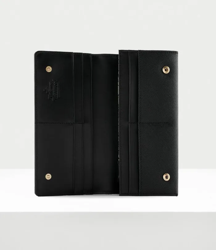 Wallets And Purses Women Vivienne Westwood Saffiano Classic Credit Card Wallet In Black