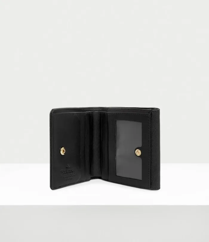 Wallets And Purses Women Vivienne Westwood Saffiano Small Wallet In Black