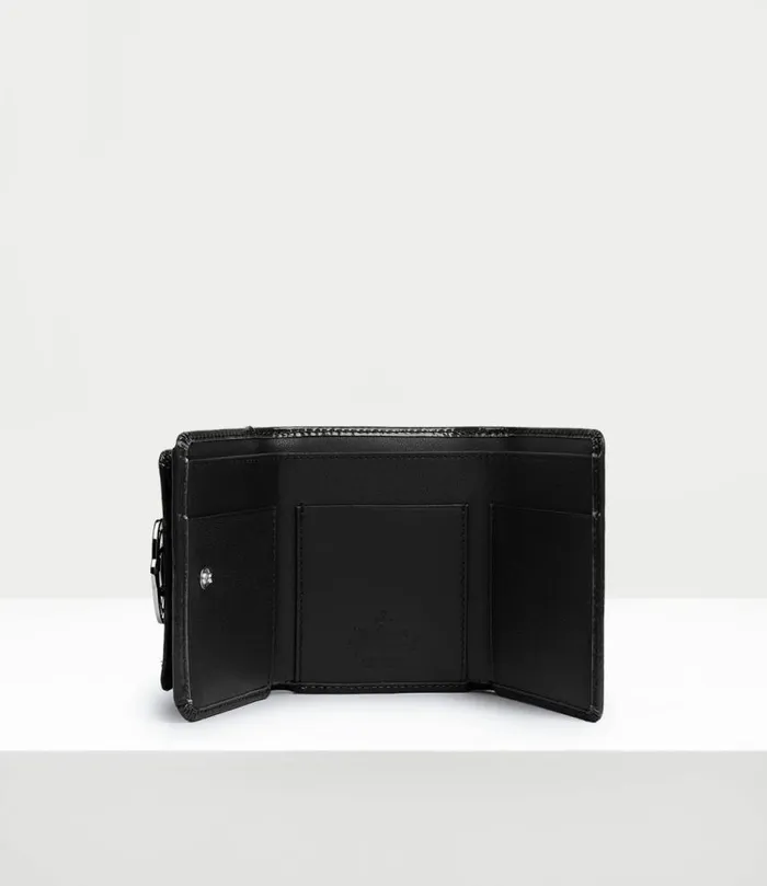Wallets And Purses Women Vivienne Westwood Shiny Patent Small Flap Purse In Black