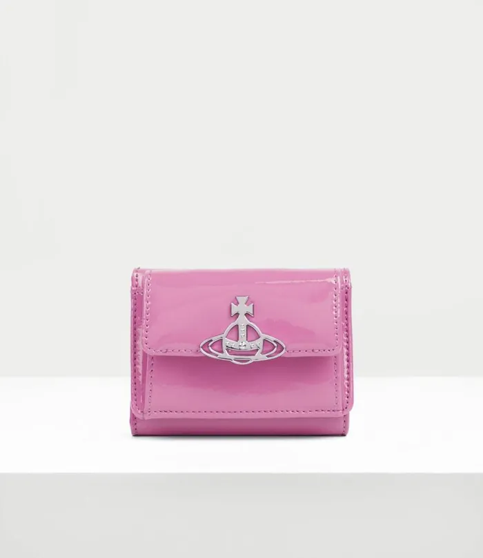 Wallets And Purses Women Vivienne Westwood Shiny Patent Small Flap Purse In Pink Wallets And Purses Women Vivienne Westwood Shiny Patent Small Flap Purse In Pink