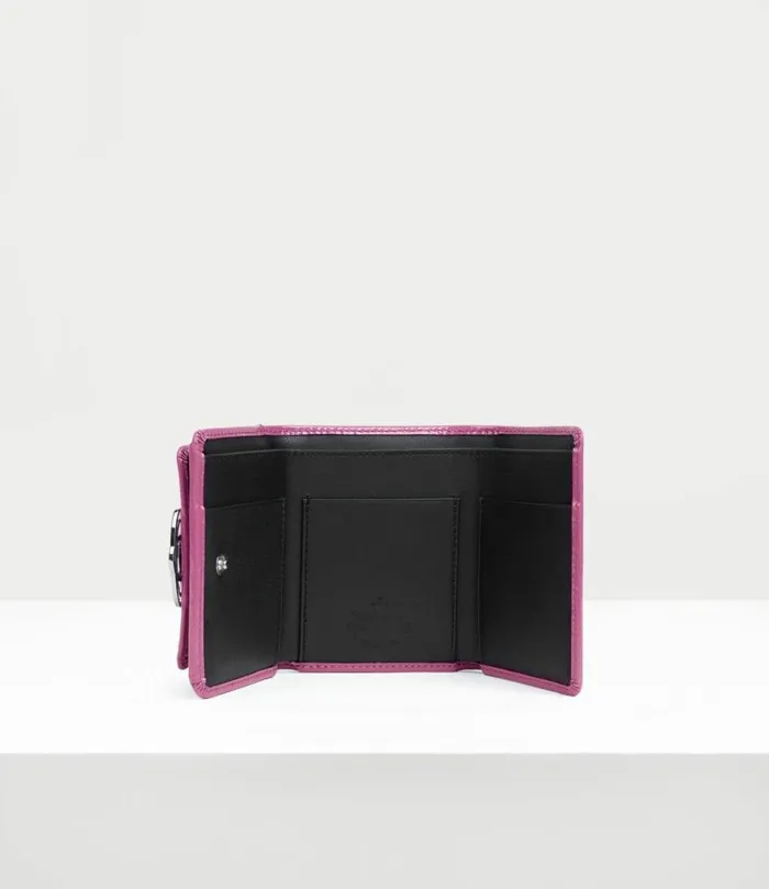 Wallets And Purses Women Vivienne Westwood Shiny Patent Small Flap Purse In Pink