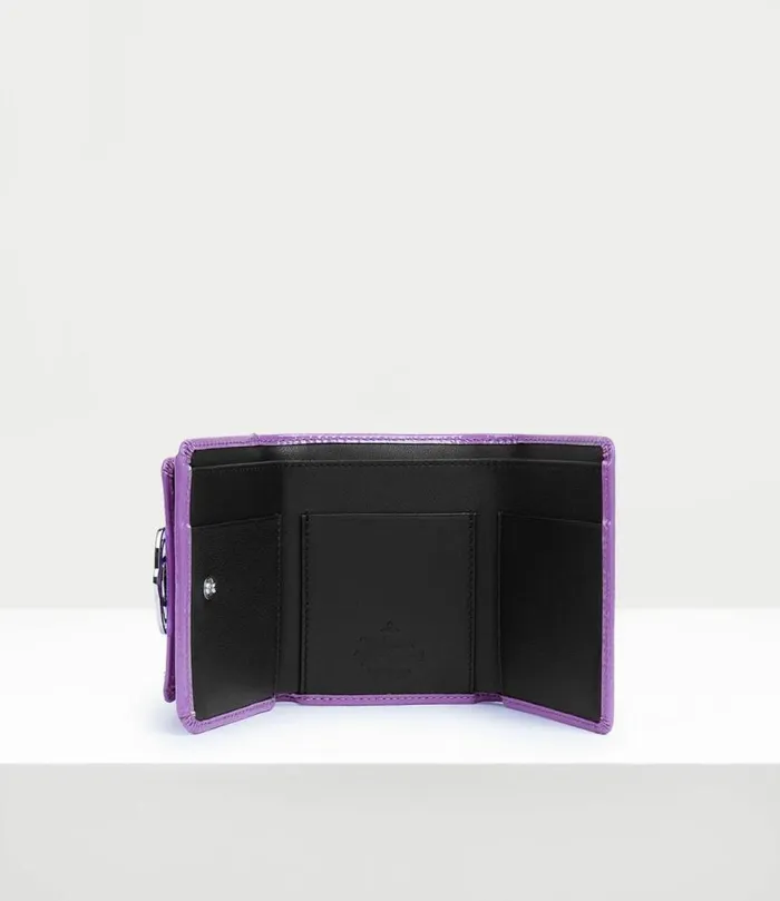 Wallets And Purses Women Vivienne Westwood Shiny Patent Small Flap Purse In Purple