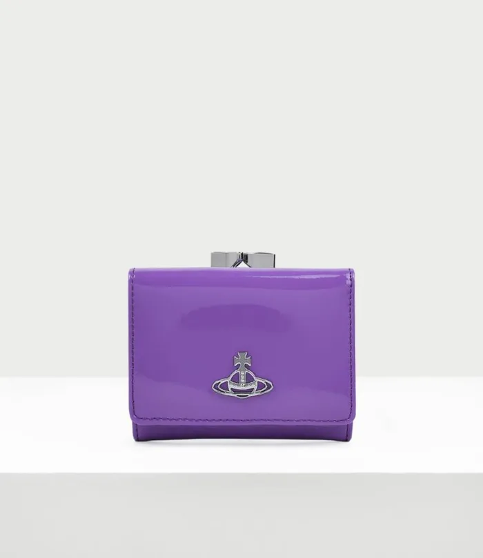 Wallets And Purses Women Vivienne Westwood Shiny Patent Small Frame Wallet In Purple Wallets And Purses Women Vivienne Westwood Shiny Patent Small Frame Wallet In Purple