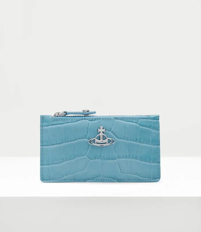 Wallets And Purses Women Vivienne Westwood Slim Long Card Holder In LightBlue Wallets And Purses Women Vivienne Westwood Slim Long Card Holder In LightBlue