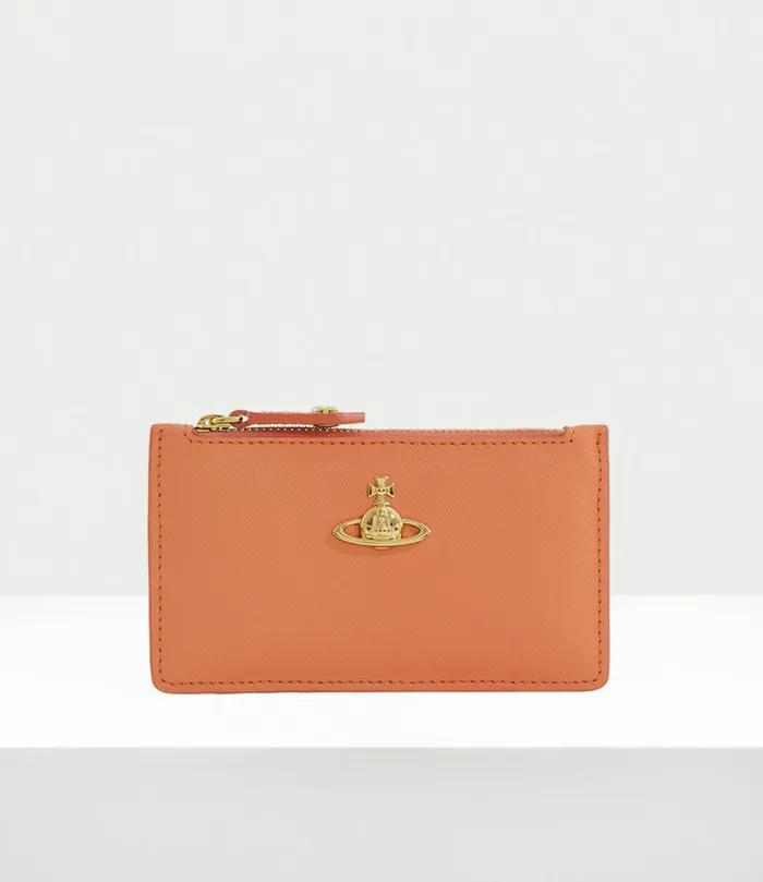 Wallets And Purses Women Vivienne Westwood Slim Long Card Holder In Orange