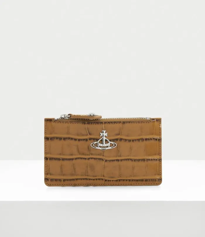 Wallets And Purses Women Vivienne Westwood Slim Long Card Holder In Tan