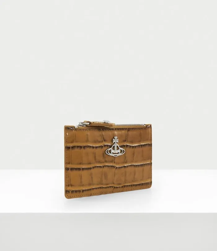Wallets And Purses Women Vivienne Westwood Slim Long Card Holder In Tan
