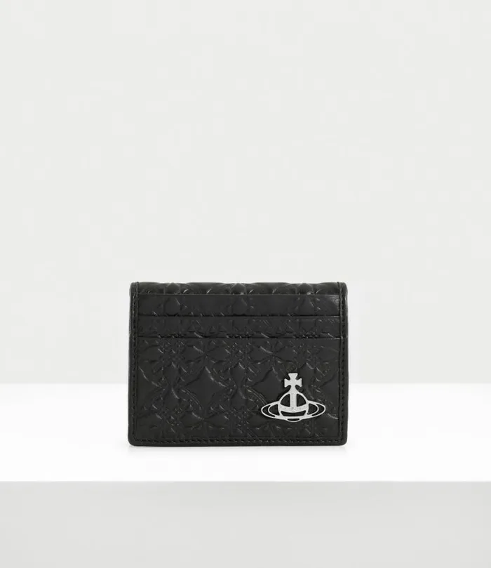 Wallets Men Vivienne Westwood Embossed Man Card Holder In Black