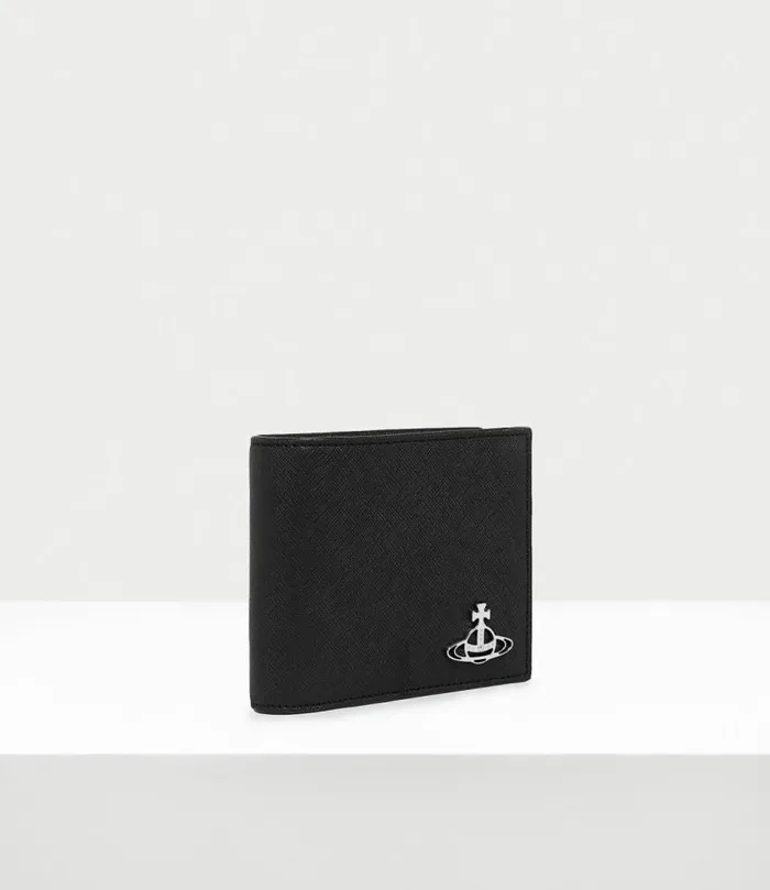 Wallets Men Vivienne Westwood Saffiano Man Wallet With Coin Pocket In Black