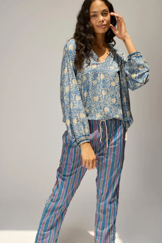 William Pant Men039s Batik Stripe Lavender Women Natalie Martin Bottoms