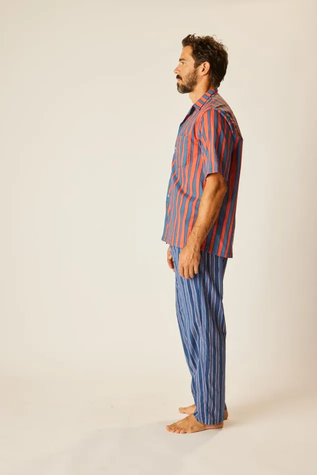 William Pant Men039s Batik Stripe Navy Men Natalie Martin