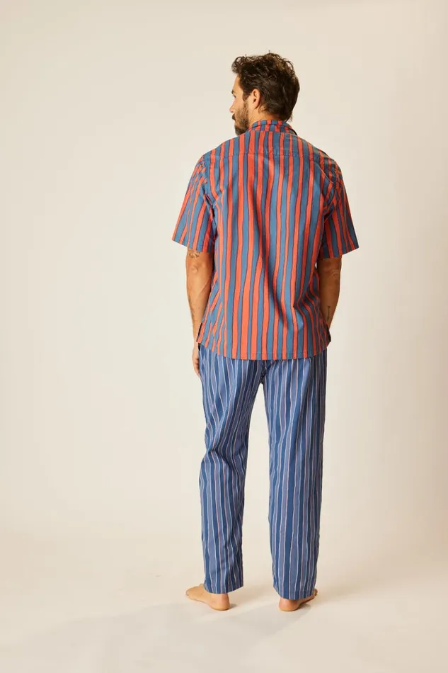 William Pant Men039s Batik Stripe Navy Men Natalie Martin