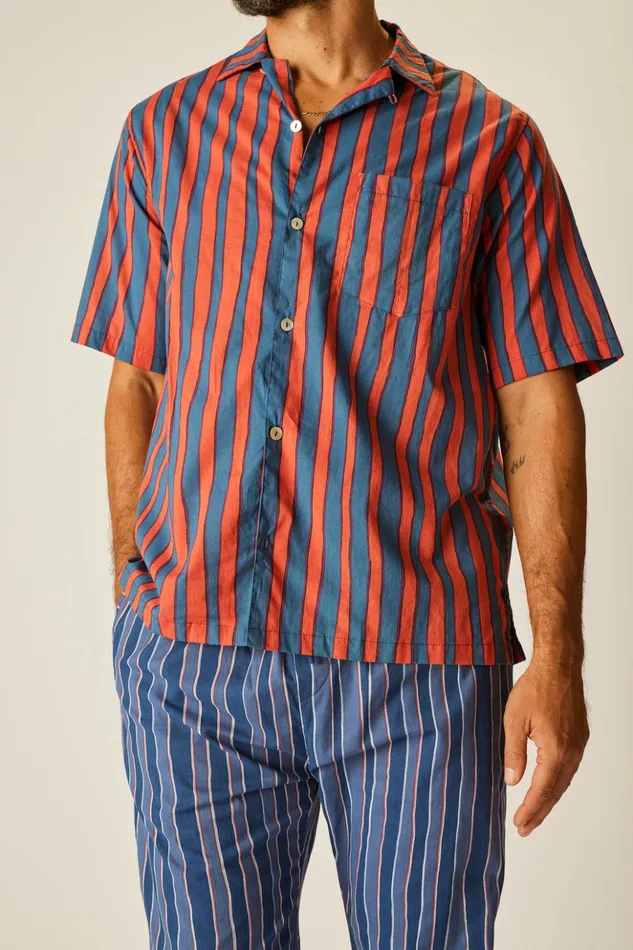 William Pant Men039s Batik Stripe Navy Men Natalie Martin