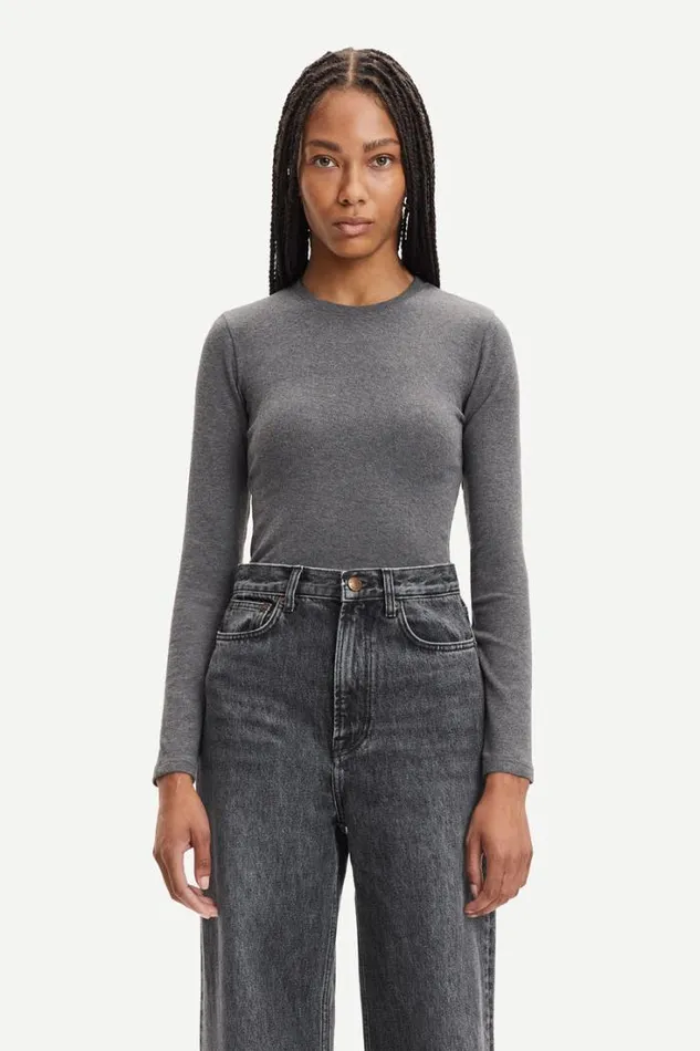 Woman Alexa Ls 7542 Dark Grey Mel Samse Samse Tshirts