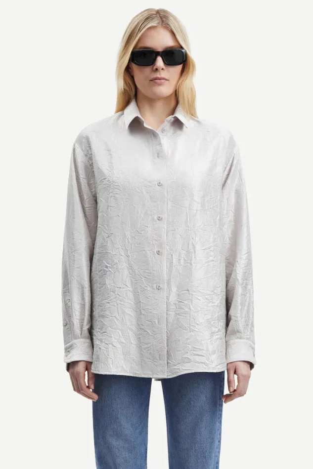 Woman Alfrida Shirt 15034 Warm Silver Samse Samse Shirts and Blouses