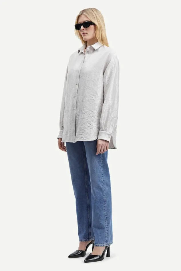 Woman Alfrida Shirt 15034 Warm Silver Samse Samse Shirts and Blouses