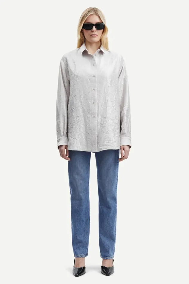 Woman Alfrida Shirt 15034 Warm Silver Samse Samse Shirts and Blouses