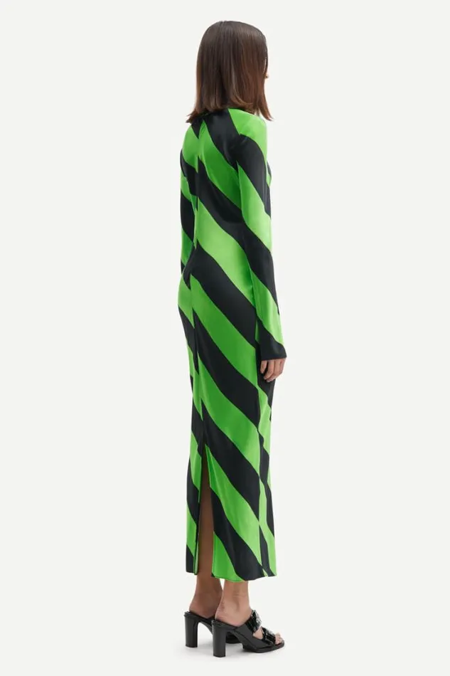 Woman Alina Long Dress 14903 Green Stripe Samse Samse Dresses and Jumpsuits