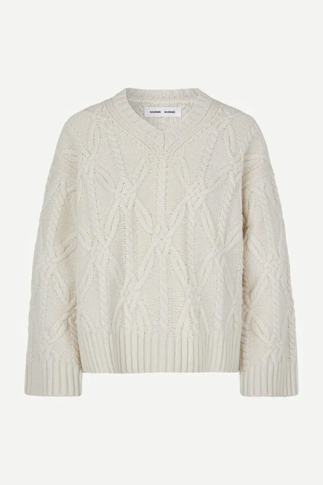 Woman Aline V Neck 11250 Clear Cream Samse Samse Knitwear