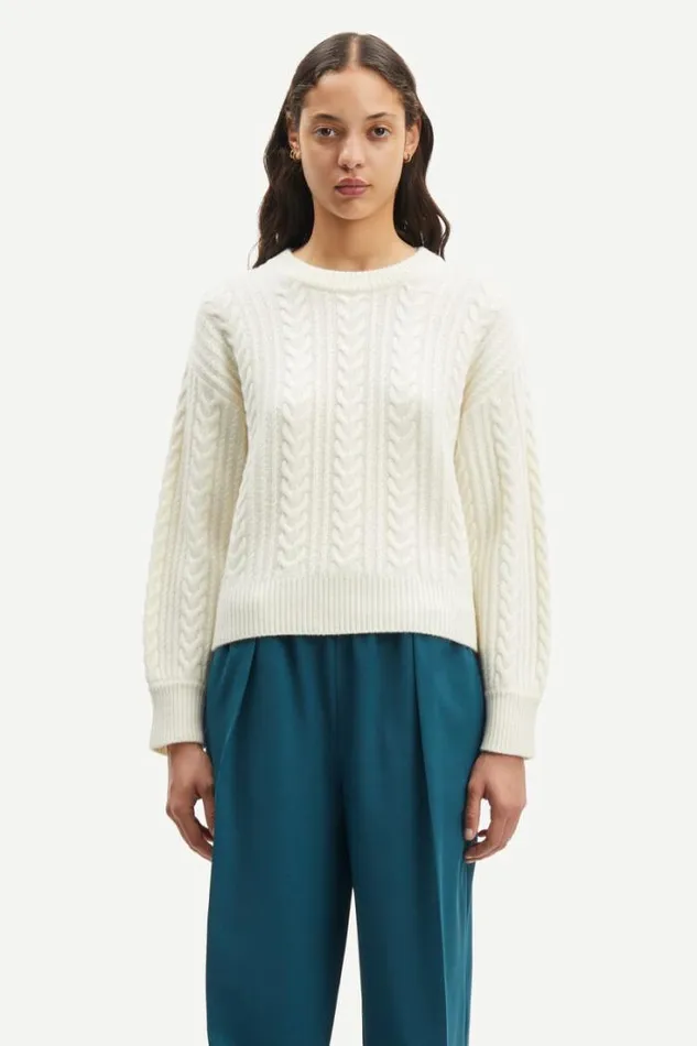 Woman Amelia Crew Neck 15023 Arctic Wolf Samse Samse Knitwear
