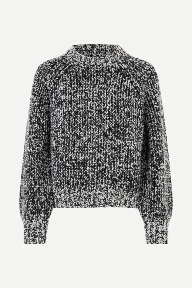 Woman Aria Crew Neck 15011 Black Mel Samse Samse Knitwear