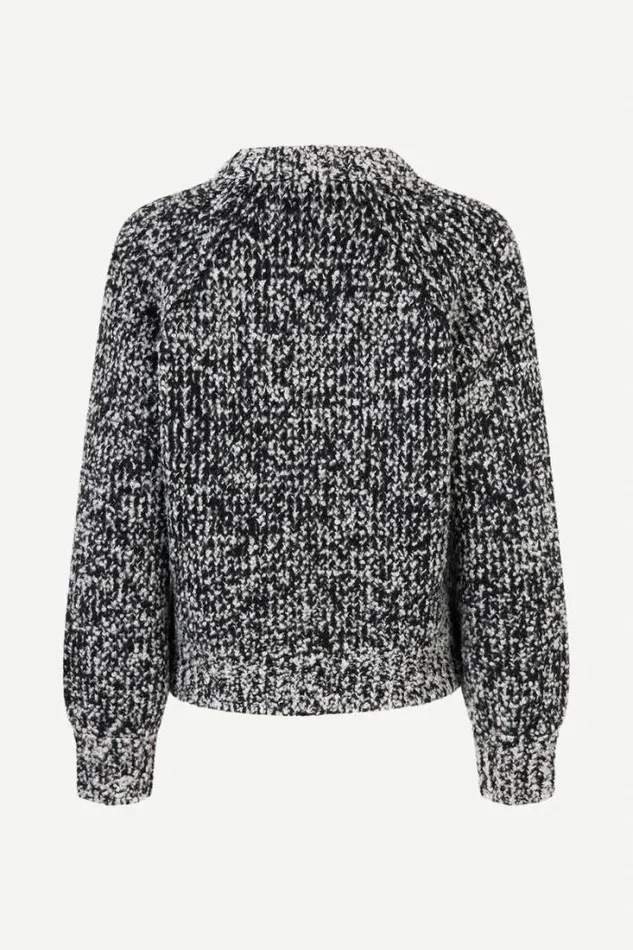 Woman Aria Crew Neck 15011 Black Mel Samse Samse Knitwear