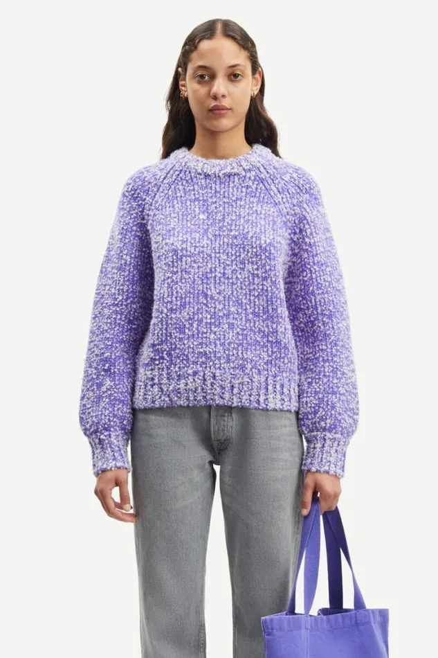 Woman Aria Crew Neck 15011 Simply Purple Mel Samse Samse Knitwear