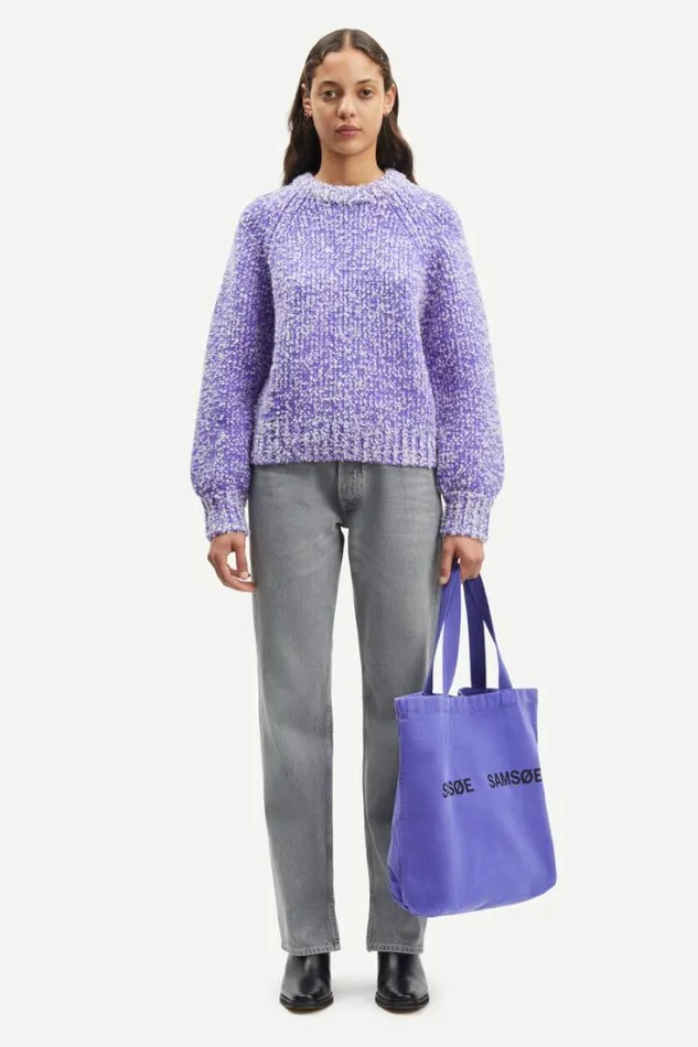 Woman Aria Crew Neck 15011 Simply Purple Mel Samse Samse Knitwear