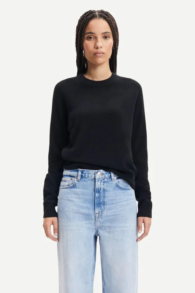 Woman Boston Oneck 6304 Black Samse Samse Knitwear