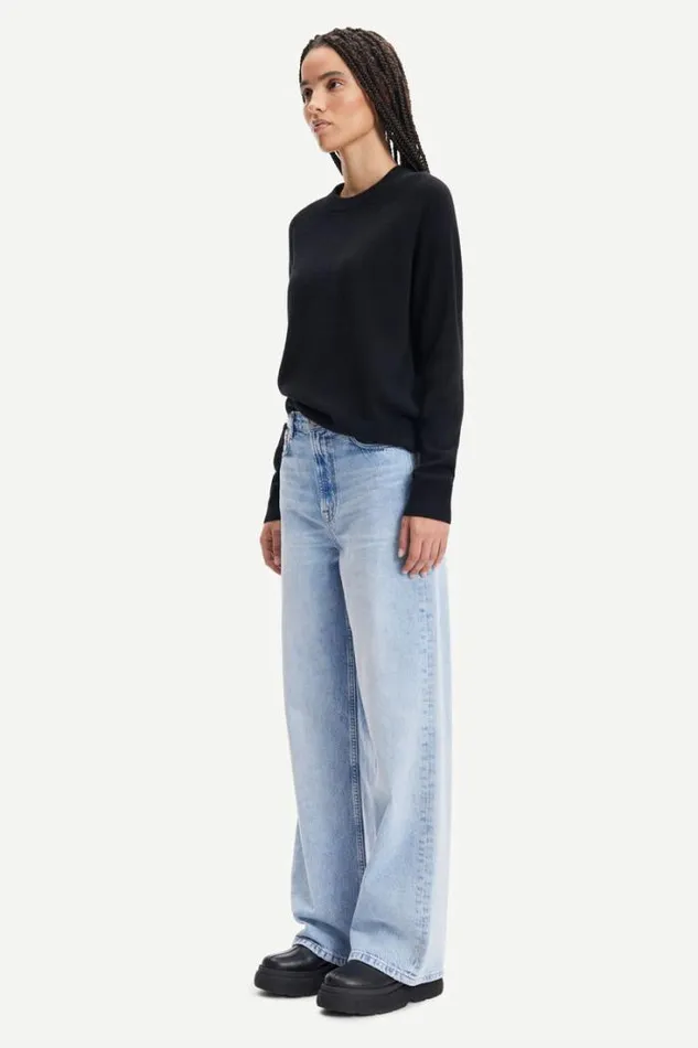Woman Boston Oneck 6304 Black Samse Samse Knitwear