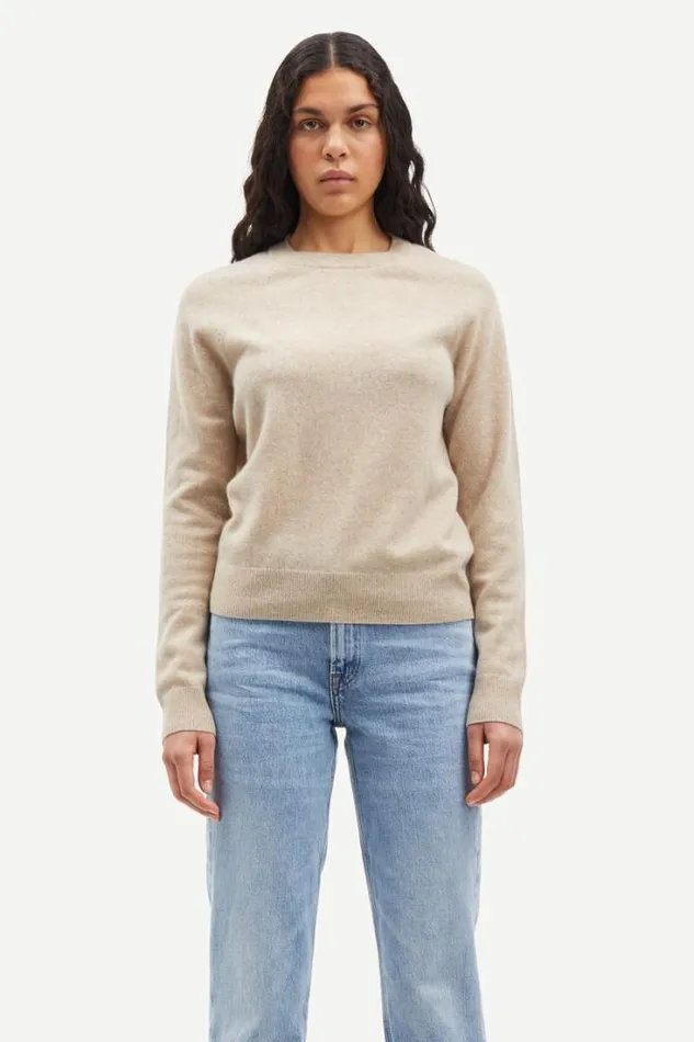 Woman Boston Oneck 6304 Cream Mel Samse Samse Knitwear