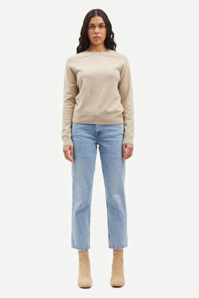 Woman Boston Oneck 6304 Cream Mel Samse Samse Knitwear