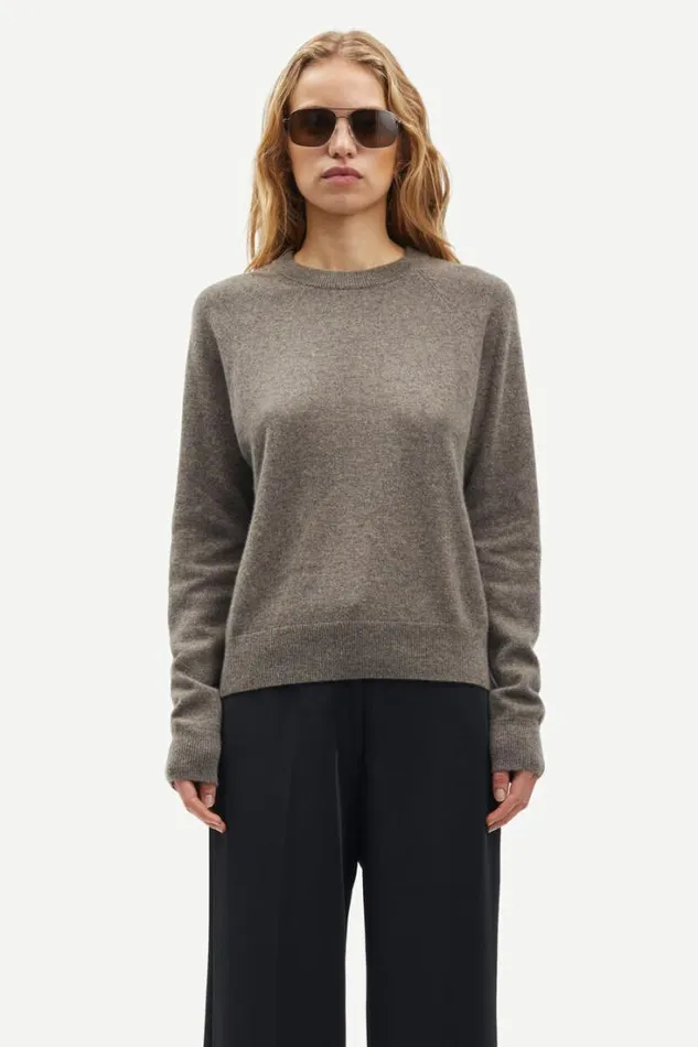 Woman Boston Oneck 6304 Grey Blue Mel Samse Samse Knitwear