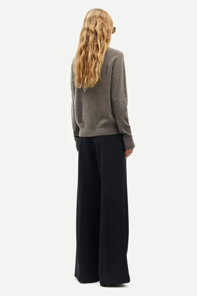 Woman Boston Oneck 6304 Grey Blue Mel Samse Samse Knitwear