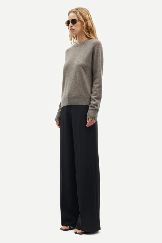 Woman Boston Oneck 6304 Grey Blue Mel Samse Samse Knitwear