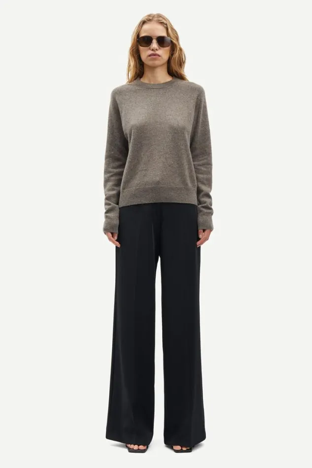 Woman Boston Oneck 6304 Grey Blue Mel Samse Samse Knitwear