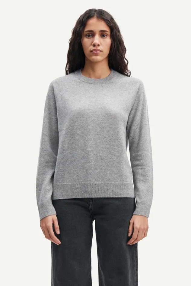 Woman Boston Oneck 6304 Grey Mel Samse Samse Knitwear