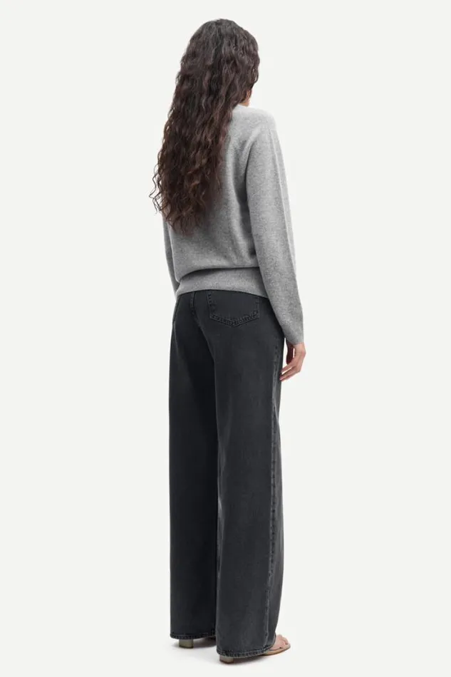 Woman Boston Oneck 6304 Grey Mel Samse Samse Knitwear