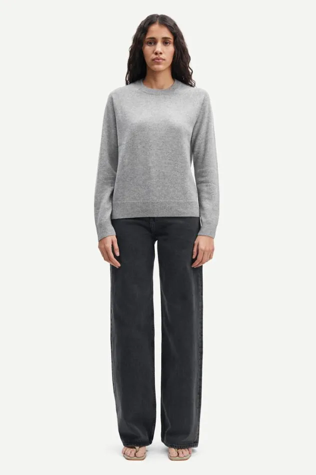 Woman Boston Oneck 6304 Grey Mel Samse Samse Knitwear