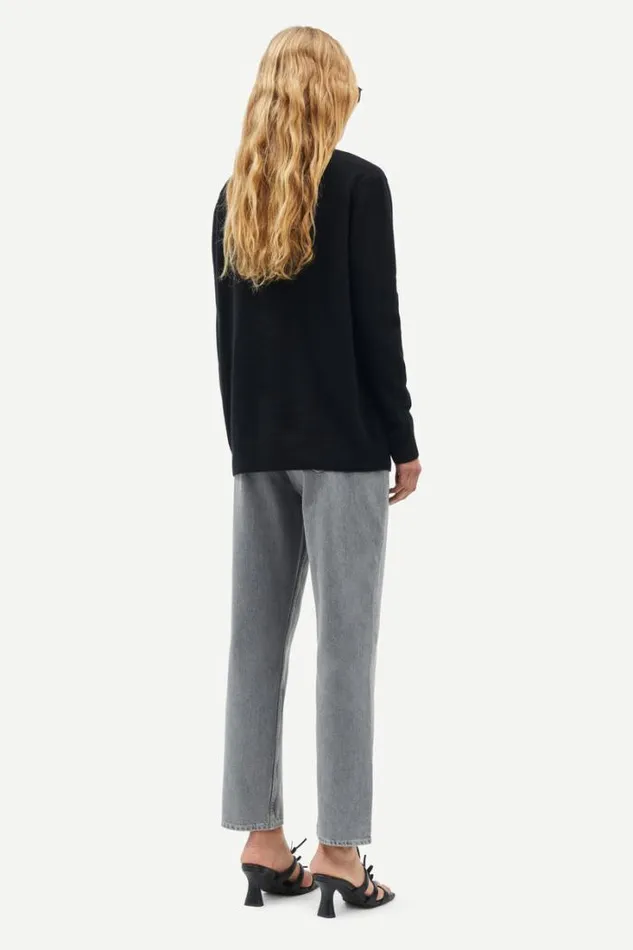 Woman Boston Vneck 6304 Black Samse Samse Knitwear