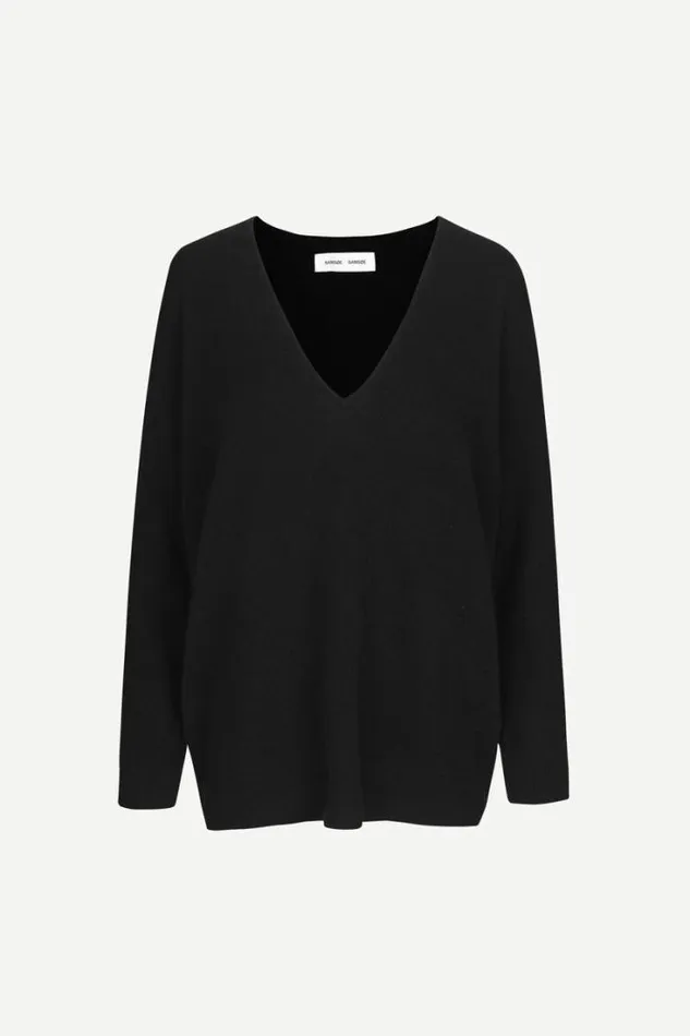 Woman Boston Vneck 6304 Black Samse Samse Knitwear